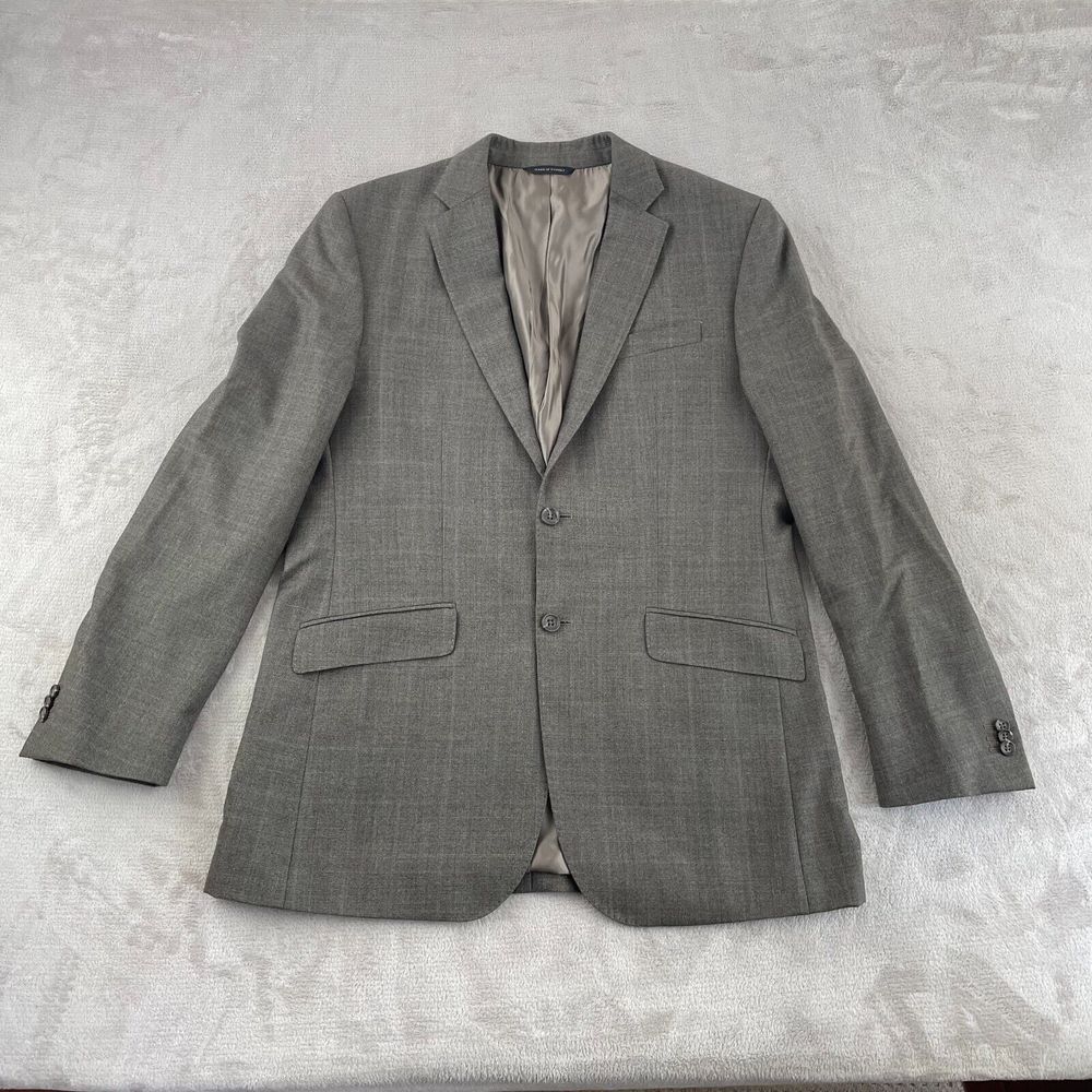 BANANA REPUBLIC Sport Coat Blazer Men 44L Brown WindowPane Wool Two Button NWOT